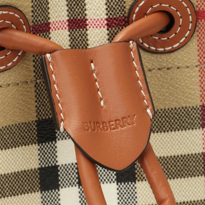 BURBERRY Mini Check Bucket Bag Shoulder Bag