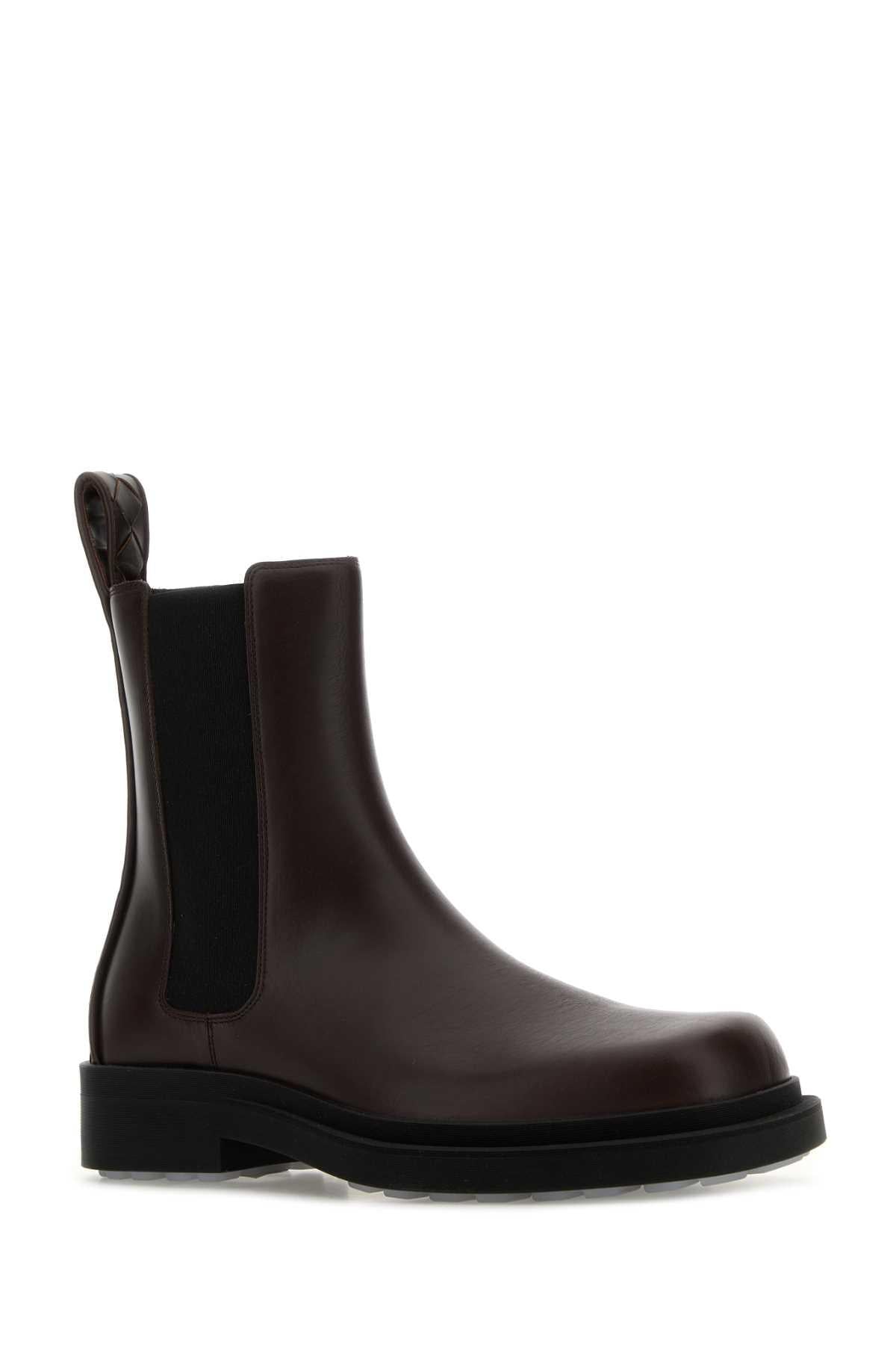 Bottega Veneta Brown Leather Chelsea Boots for Men