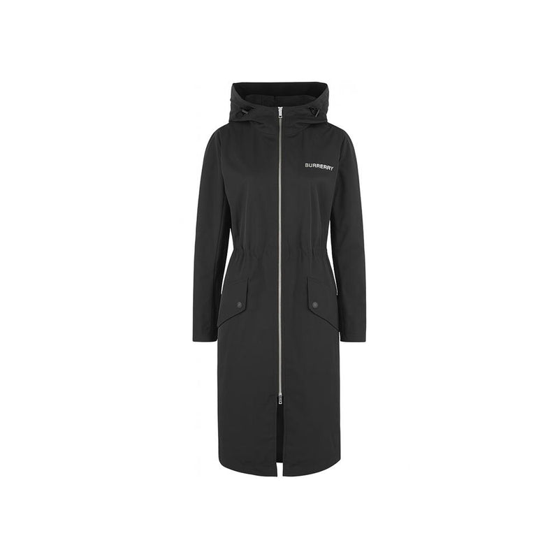 BURBERRY Black BINHAM Drawstring Long Hooded Jacket