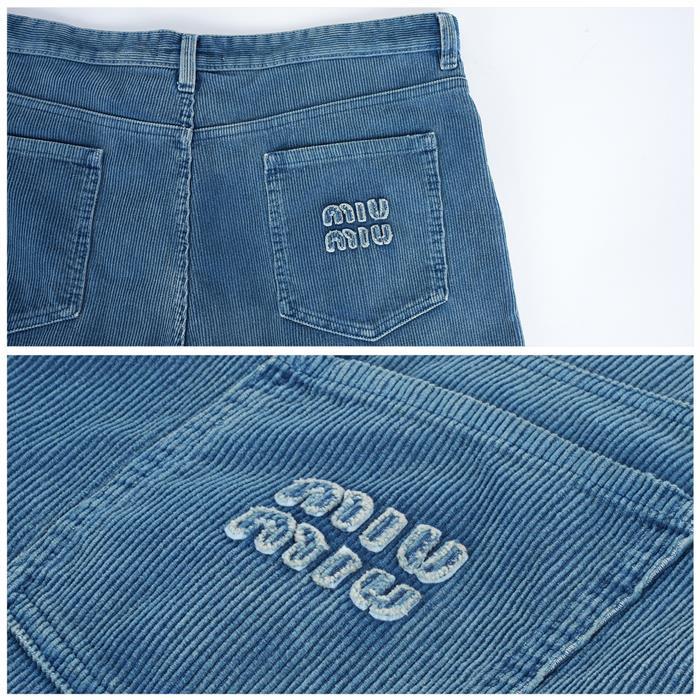 Miu Miu Logo Patch Washed Corduroy Classic Pants MP1623 16DE F0013