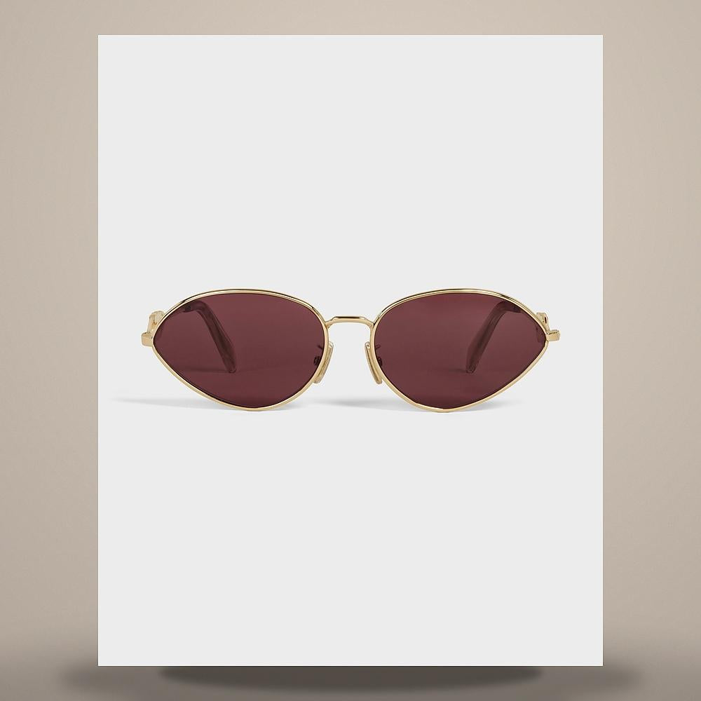 CELINE Wire 01 Sunglasses Metal Rose Gold Purple 4S354CMLB 35RP