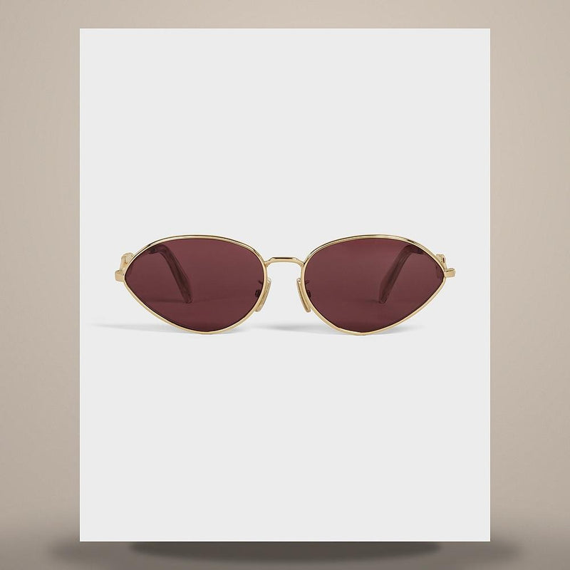 CELINE Wire 01 Sunglasses Metal Rose Gold Purple 4S354CMLB 35RP