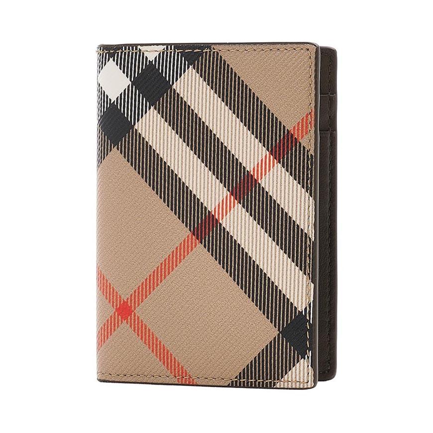 BURBERRY Men’s Check Folding Card Holder Wallet