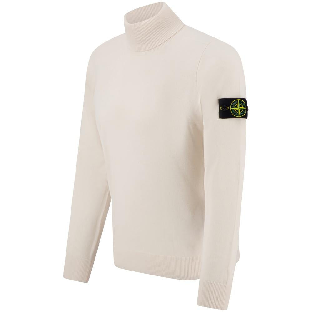 STONE ISLAND Logo Patch Wool Turtleneck Sweater Men Black