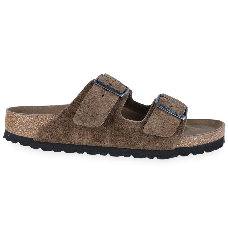 Birkenstock Unisex Arizona Soft Footbed Suede Slide Sandals Dark 1030865 DARKTEA