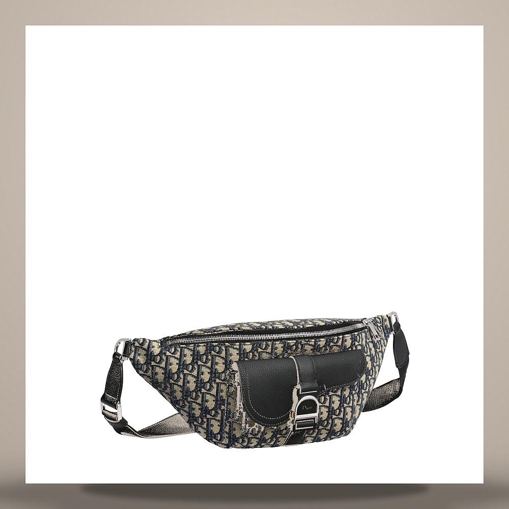 DIOR Saddle Heritage Belt Bag Beige/Black Oblique Jacquard Black 1ADBO097YKVH27E