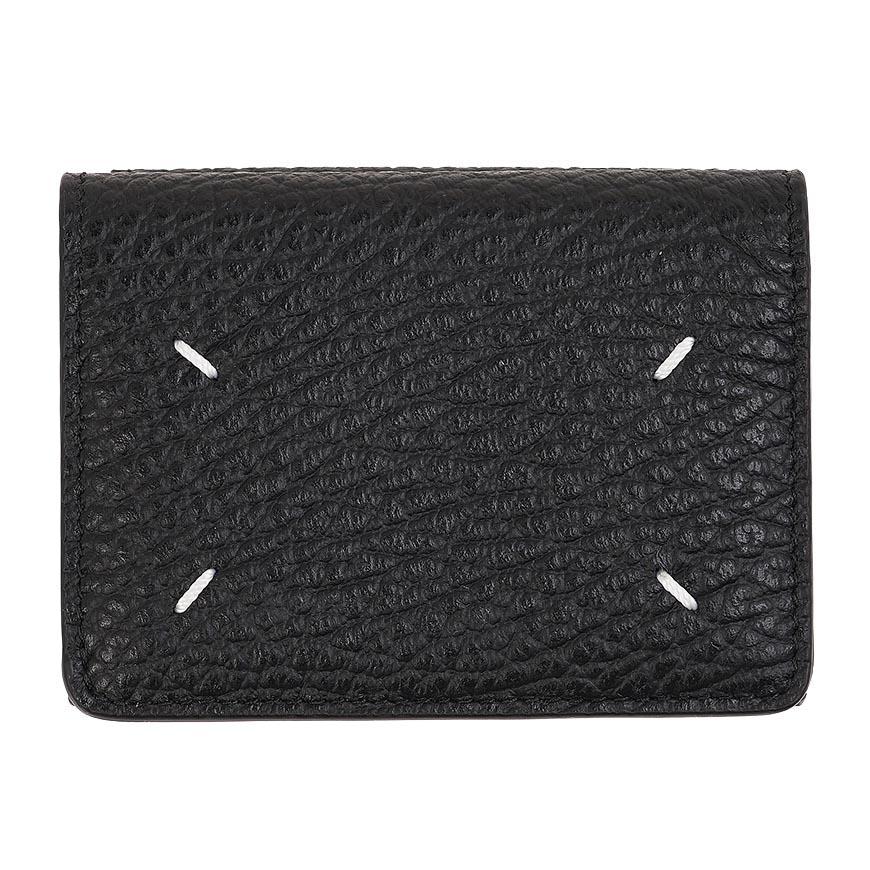Maison Margiela Unisex Four-Stitch Leather Bifold Wallet Black