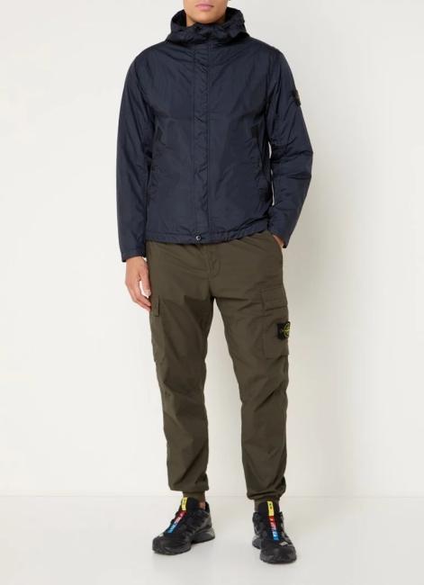 STONE ISLAND Crinkle Reps Nylon Hooded Jacket Navy Men