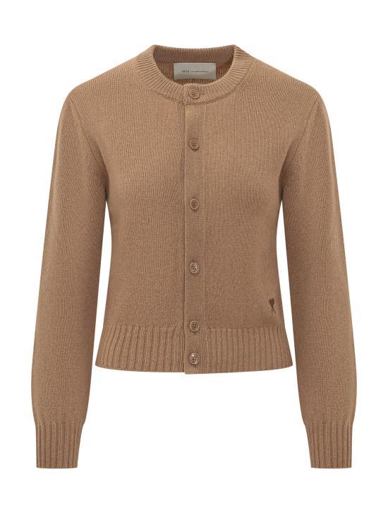AMI ADC Cashmere Cardigan Women’s FKC364 005 280 CAMEL DOM