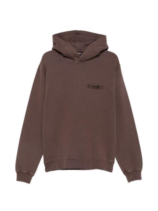 JACQUEMUS Brown Grosgrain Hoodie Pullover Top