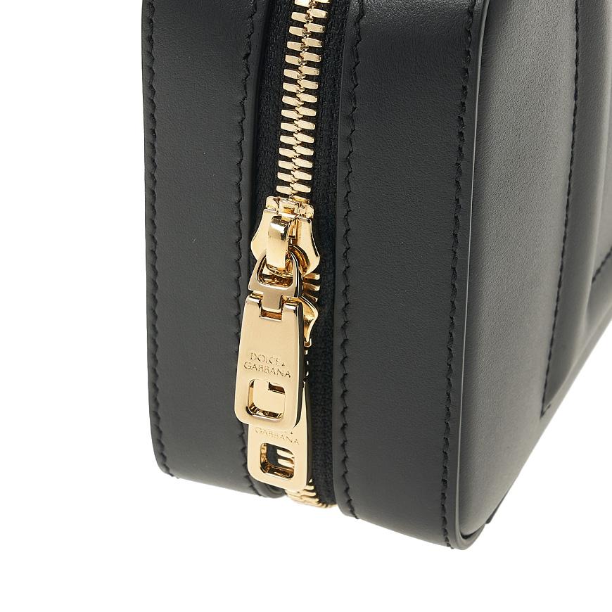 D&G Women’s DG Logo Camera Bag Black Crossbody Leather