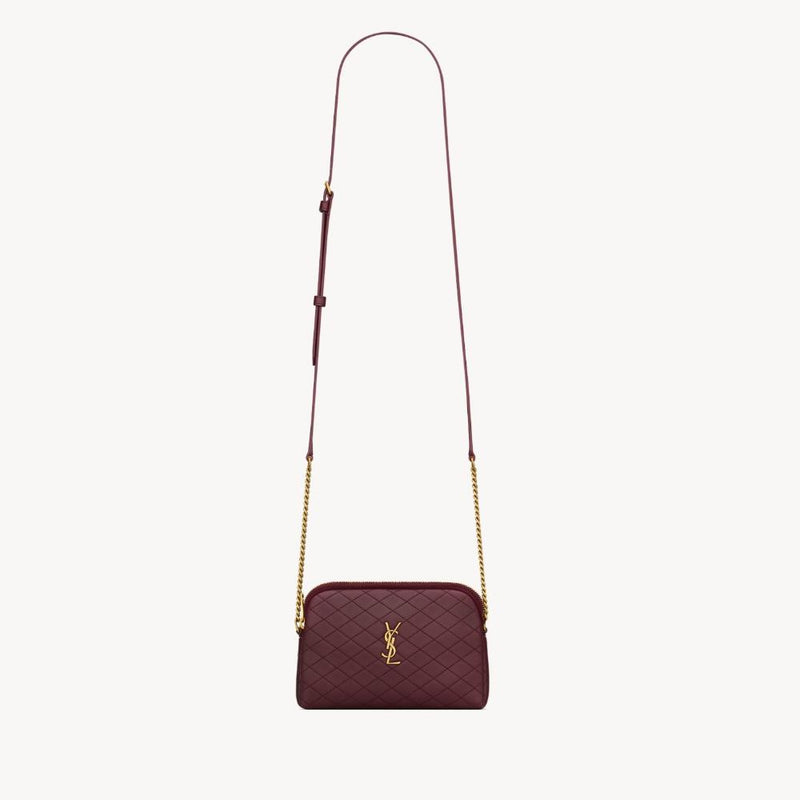 Saint Laurent Lambskin Gaby Camera Bag Rouge Cabernet Tote