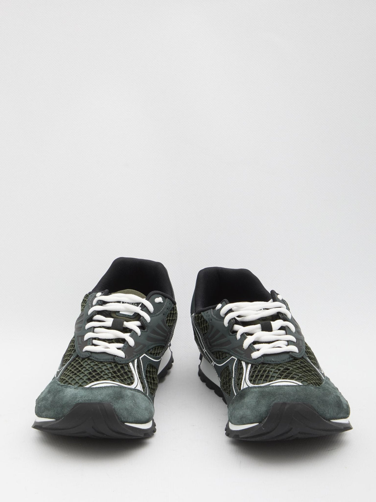 Bottega Veneta Green Leather Low-Top Sneakers for Men