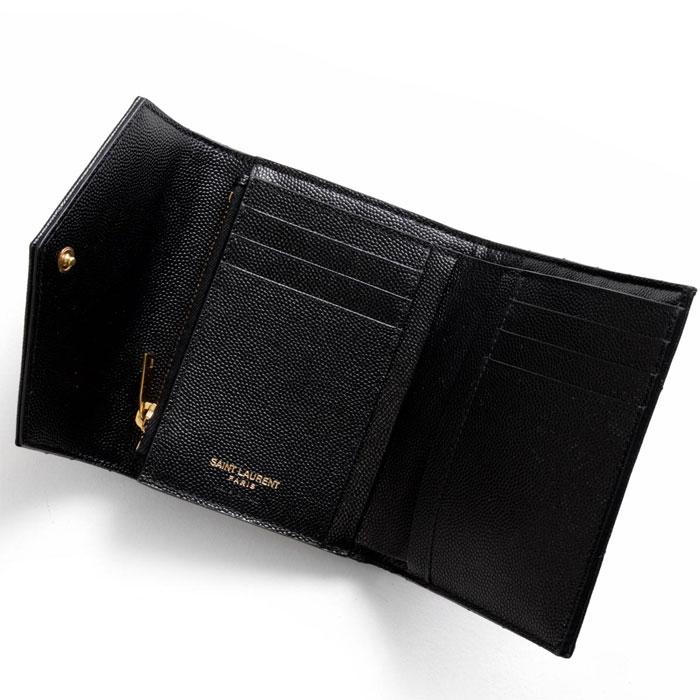 Saint Laurent Gold-Tone Cassandra Matelassé Women’s Bifold Wallet
