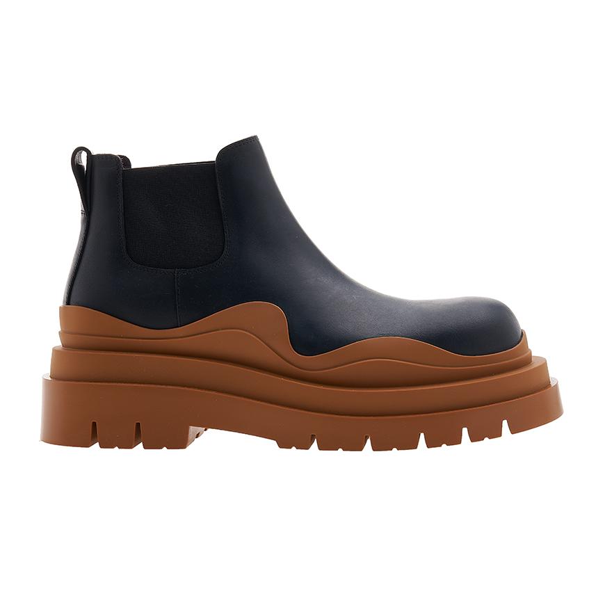 Bottega Veneta Tire Chelsea Boots Men’s Black Leather