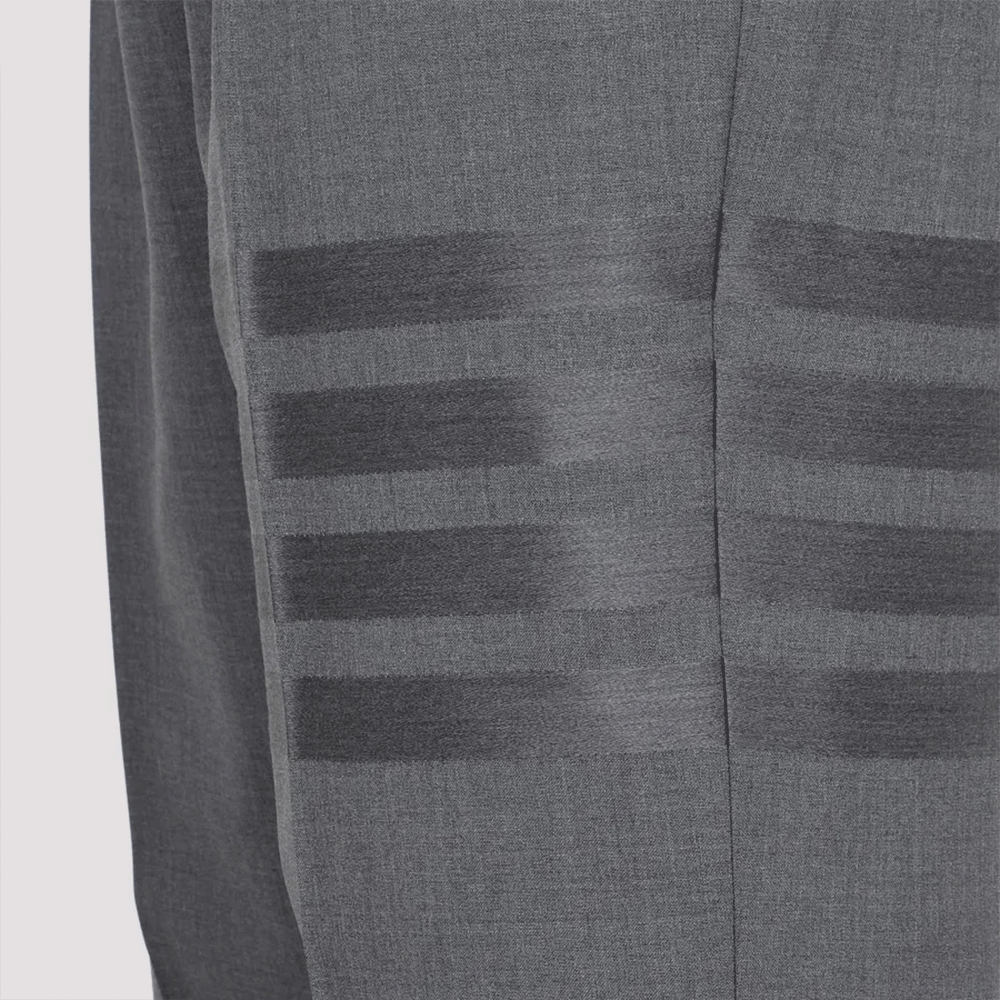 THOM BROWNE 4-Bar Plain Weave Wool Classic Pants Slate Gray