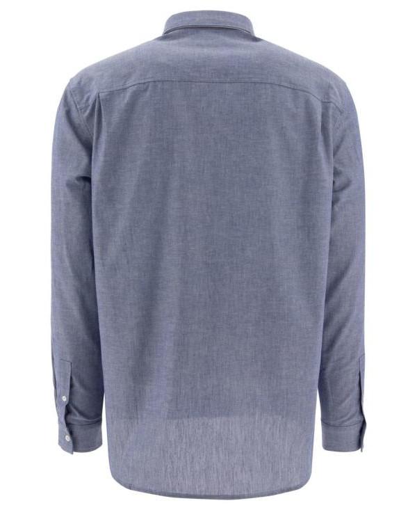 A.P.C. Edouard Logo Long-Sleeve Shirt White Cotton Mens