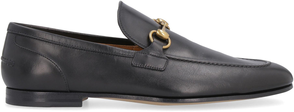 GUCCI Black Leather Loafer Men's Dress Shoes