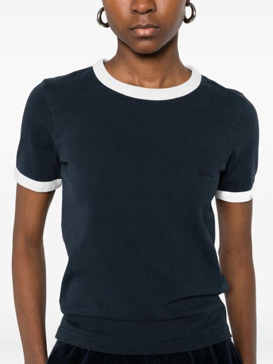 A.P.C. Short Sleeve T-Shirt for Women COHBQF26550IAK DARK NAVY DOM
