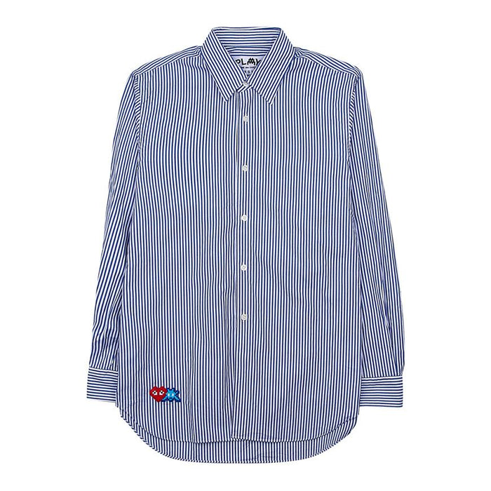 Comme des Garcons Blue White Striped Long Sleeve Shirt