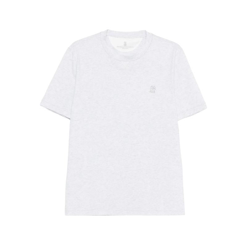 Brunello Cucinelli Men's Short Sleeve Logo Embroidered T-Shirt