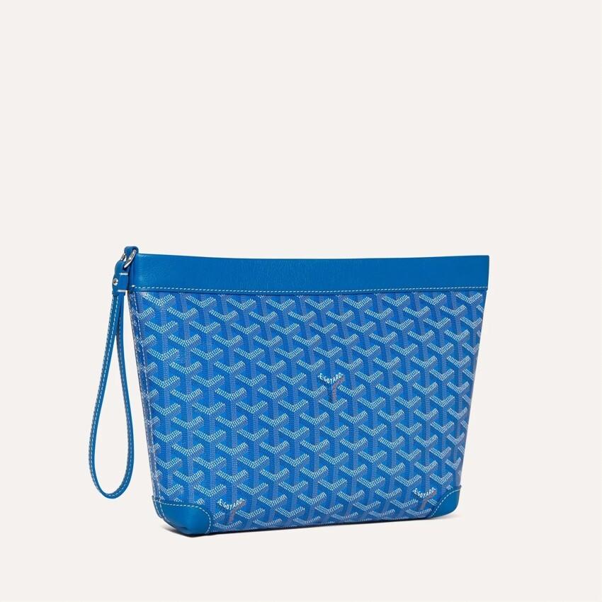 GOYARD Blue Goyardine Coated Canvas Conti Pouch Clutch for CONTIPPMLTY10 CL10 P