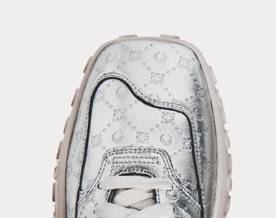 Marine Serre Moonwalk Low-Top Sneakers Silver MRSM241 PSSN 024SV