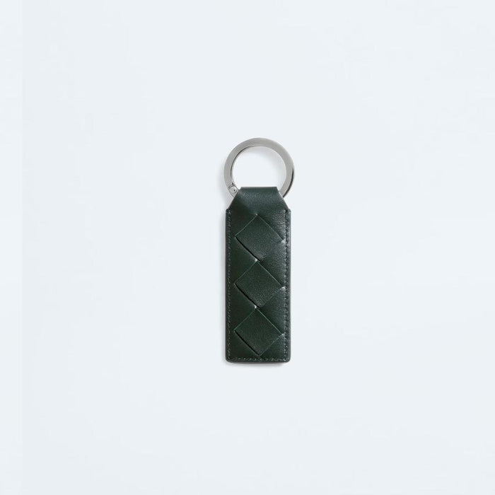 Bottega Veneta Intrecciato Alpigreen Leather Tab Key Ring