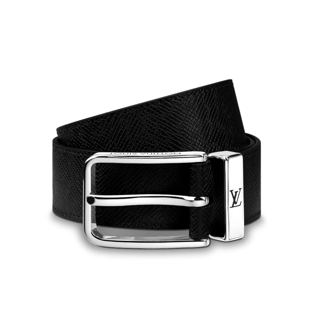 Louis Vuitton Pont Neuf 35mm Men’s Belt Taiga Leather Black