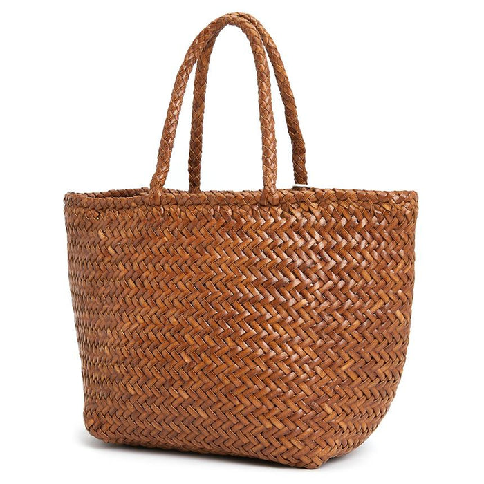 Dragon Diffusion Women's Small Woven Basket Tote Bag 8813 TAN