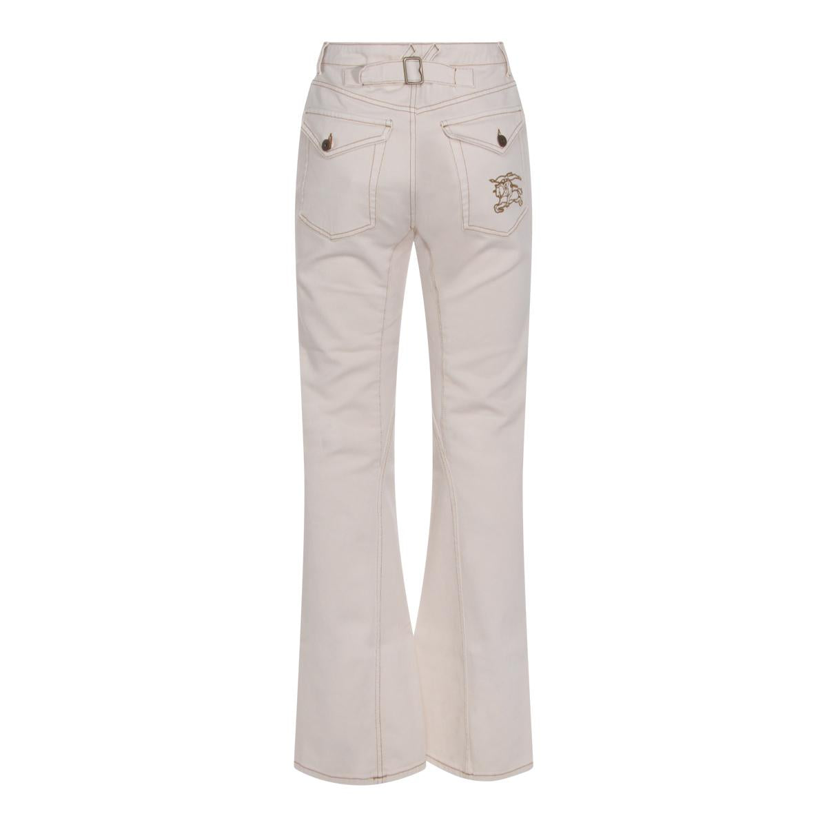 BURBERRY Beige Cotton Crop Pants