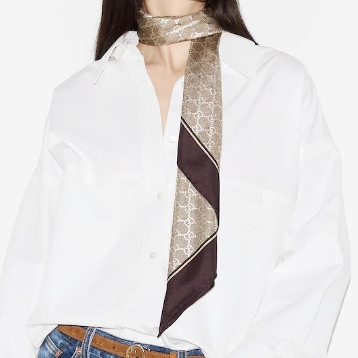 GUCCI GG Silk Carré Scarf 812251 3G001 9865