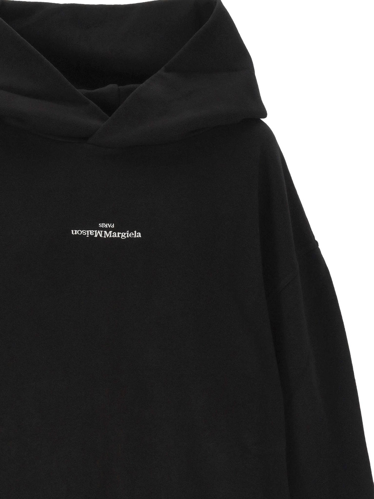 Maison Margiela Black Cotton Pullover Hoodie Women’s Top