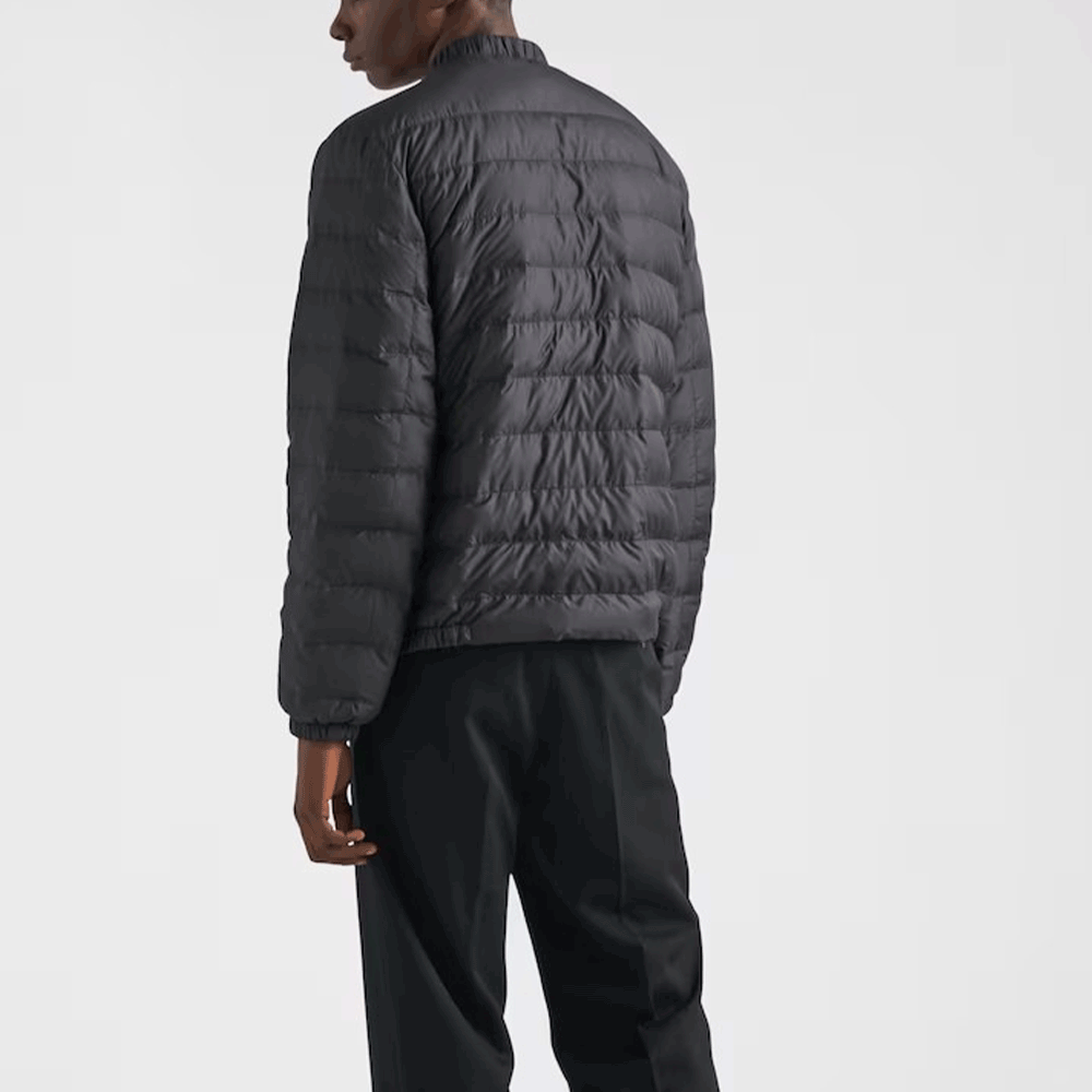 PRADA Men’s Short Down Puffer Jacket with Triangle Logo SGC699 1WQ9 F042