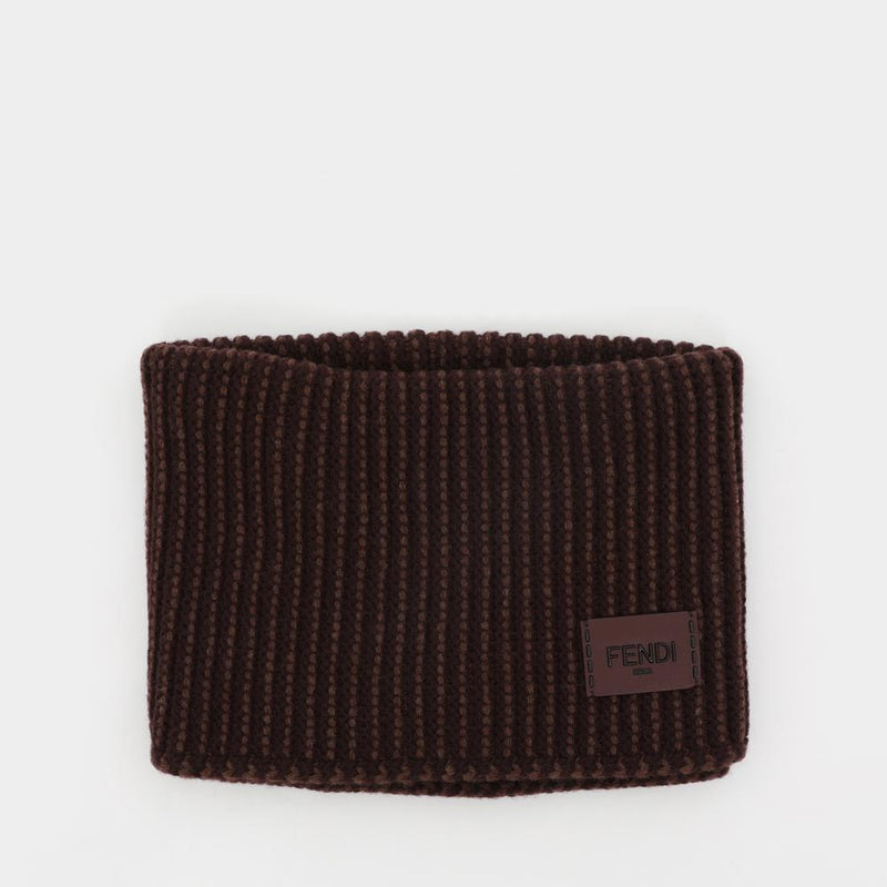 FENDI Patch Logo Wool Unisex Neck Warmer Scarf FXP526 ASG3 F0AU3
