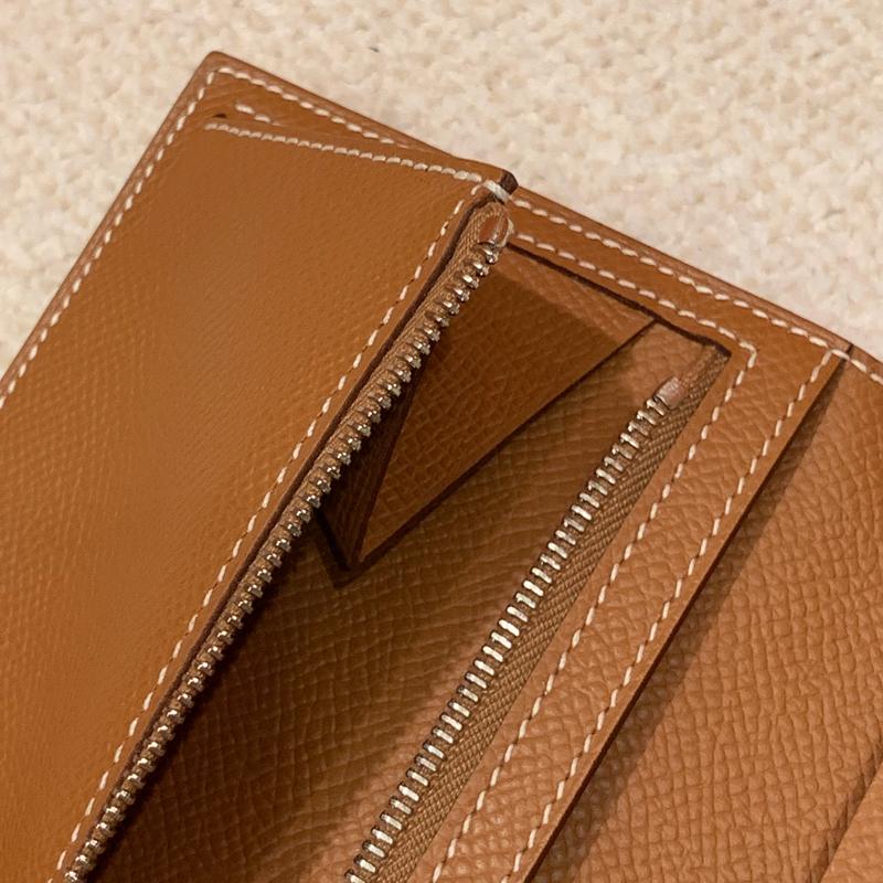 HERMES Bearn Long Wallet Epsom Gold with Palladium Hardware