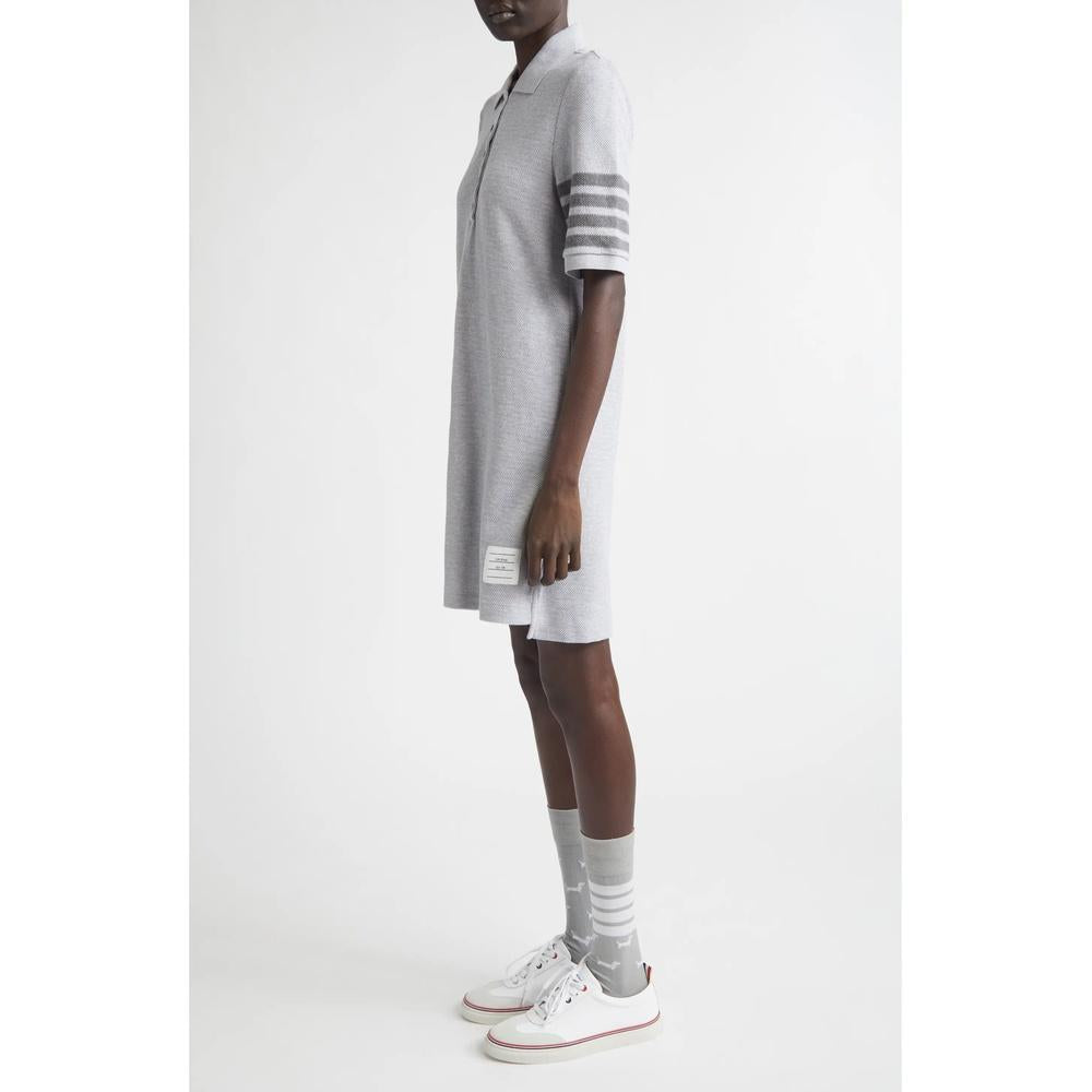 THOM BROWNE 4-Bar Women’s Polo Mini Dress Gray Cotton