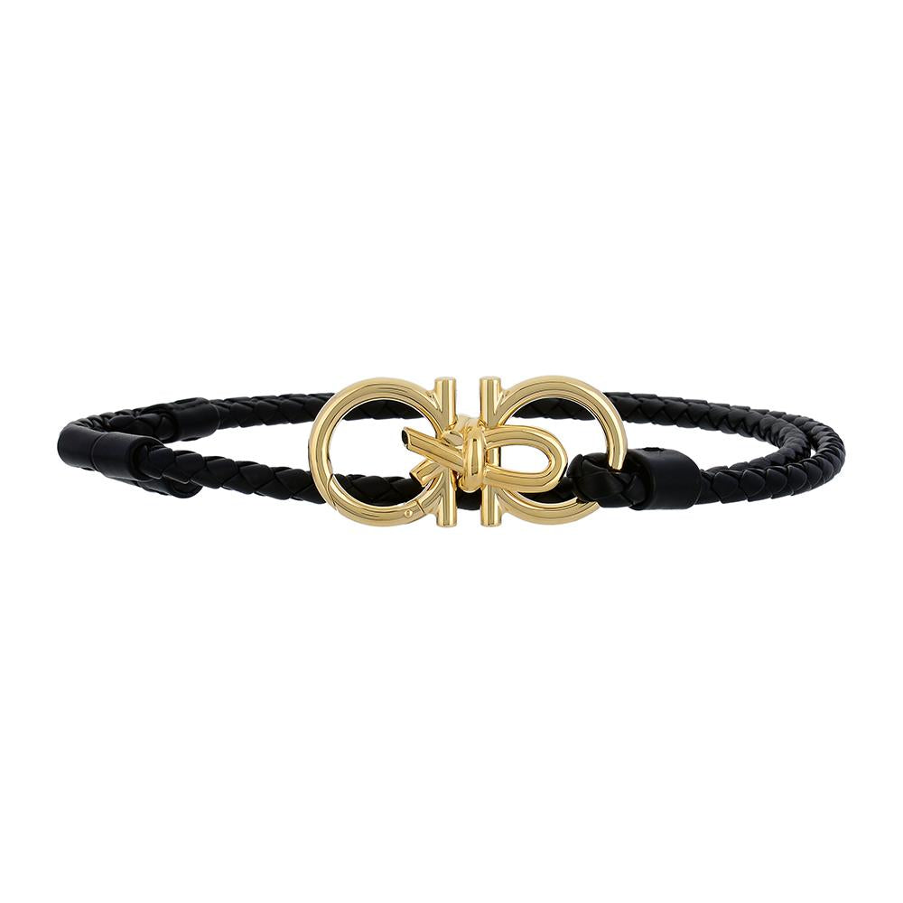 Ferragamo Gancini Bow Braided Leather Belt Women’s 23 0369 0780496