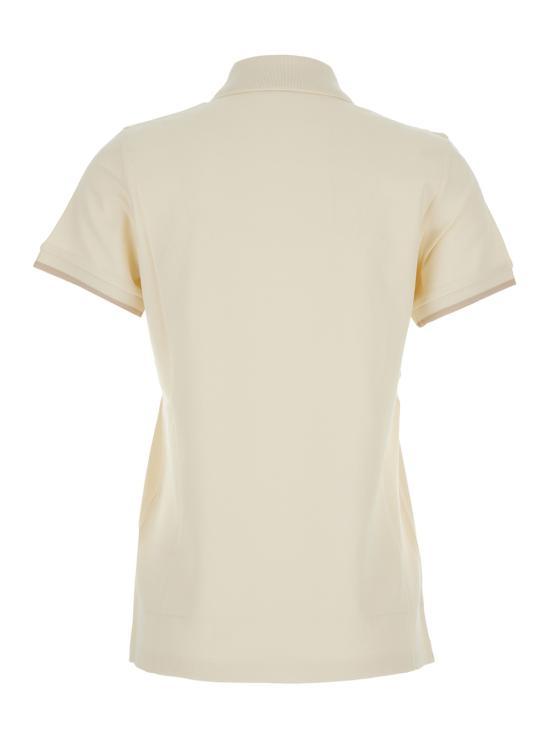 Moncler Logo Patch Cotton Piqué Polo Shirt White Women’s