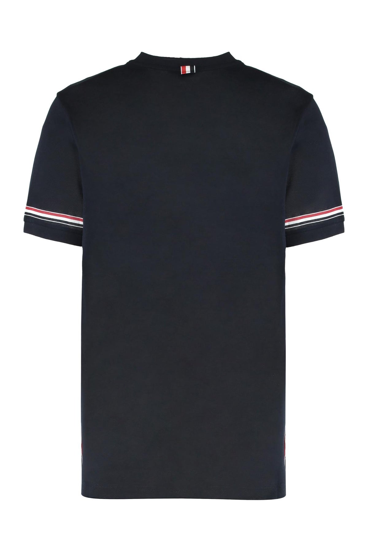 THOM BROWNE Navy Cotton Short Sleeve T-Shirt