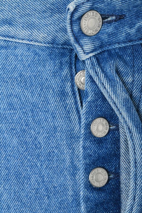Dries Van Noten Light Blue Pleated Denim Jeans 242 020934 9383 514