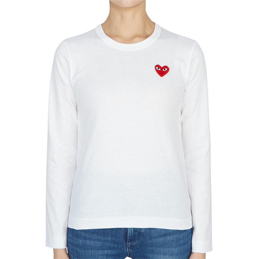 Comme des Garcons Red Heart Logo Women’s Long Sleeve T-Shirt AZ T117 051 2