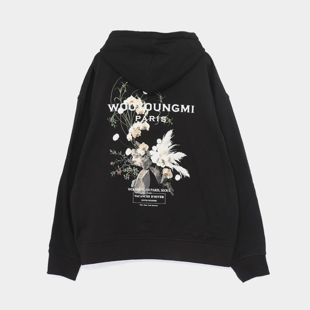 WOOYOUNGMI Flower Back Logo Sweat Men's Hoodie W263TS36 741B