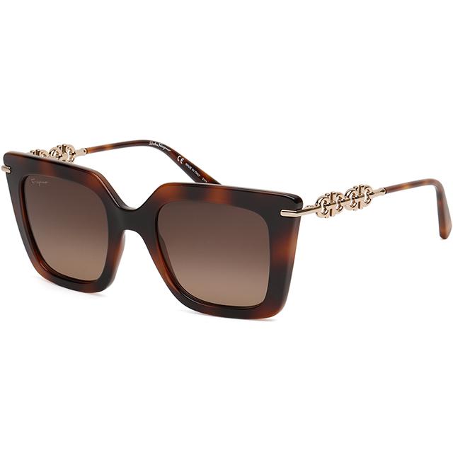 Ferragamo Havana Oversized Acetate Square Sunglasses Unisex SF1041S 238