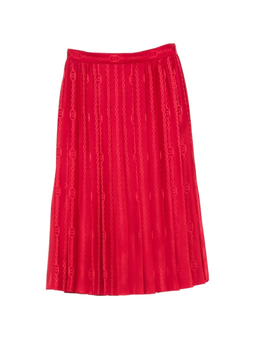 GUCCI Black Wool-Blend Midi Skirt