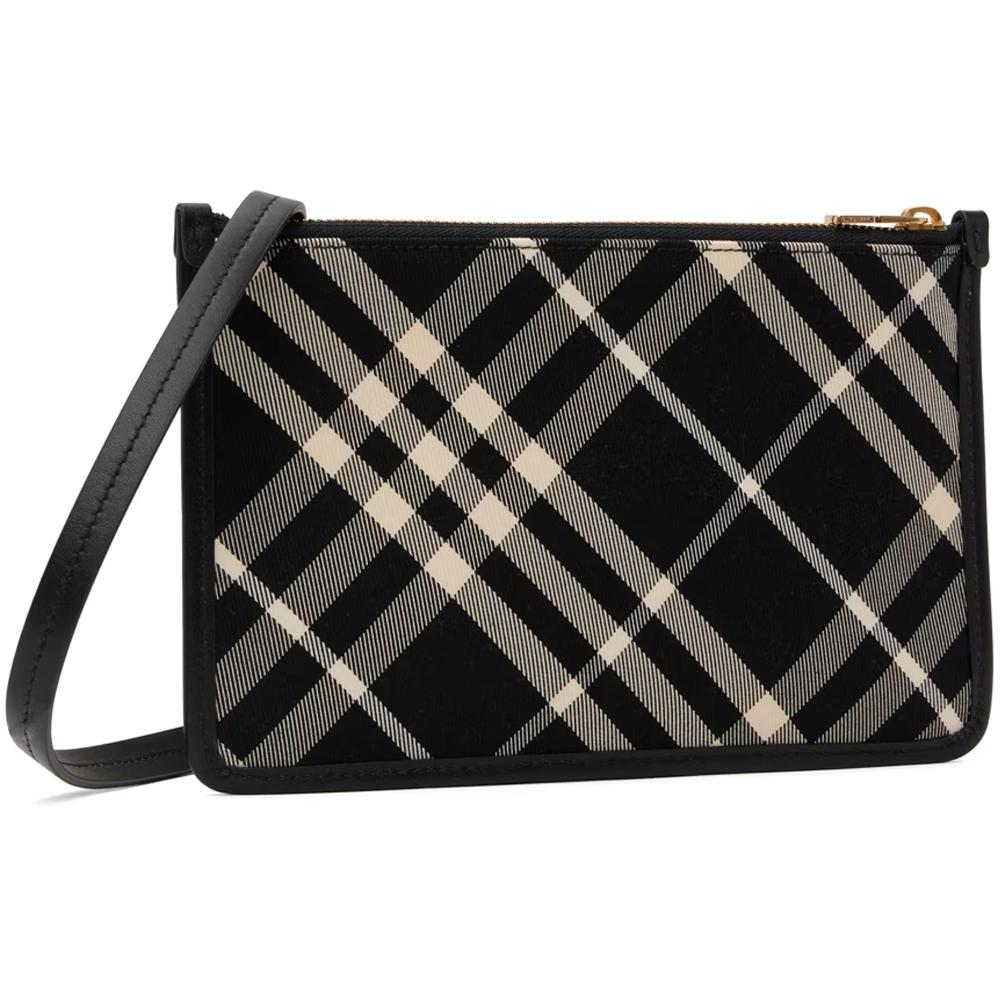 BURBERRY Black Check Jacquard Sling Crossbody Bag 8098198