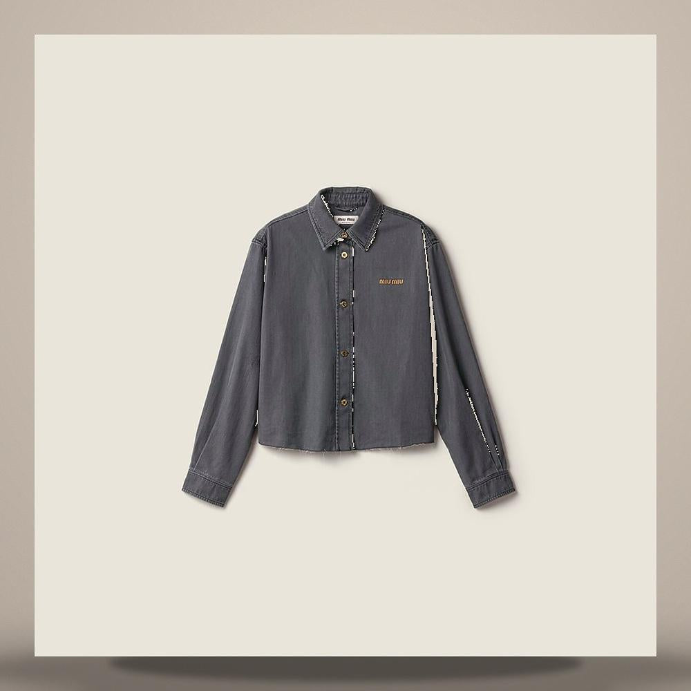 Miu Miu Chambray Shirt Women’s T-Shirt GWC131 15MP F0002