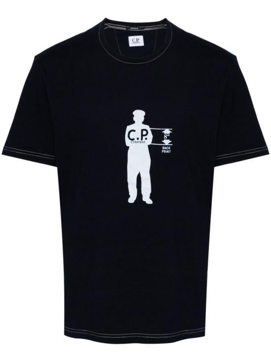 CP Company Denim Washed Short Sleeve T-Shirt 16CMTS171 A110056 WD08