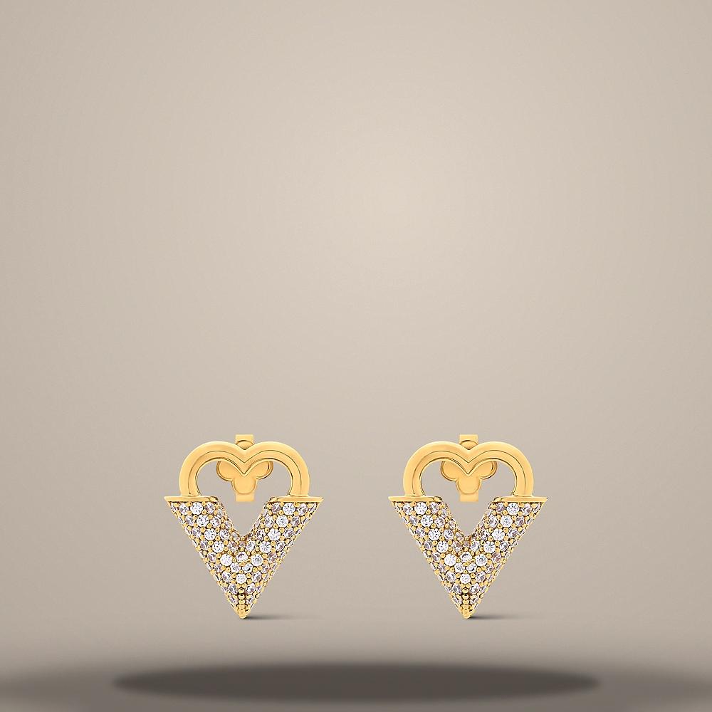 Louis Vuitton Essential Love Earrings Gold-Tone Metal M03529