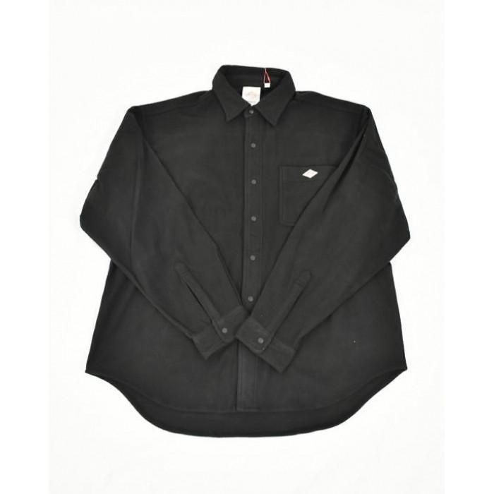 DANTON Polyester Fleece Regular Collar Long Sleeve Shirt Black DTA0549 PYF
